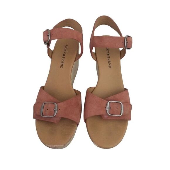 Lucky Brand Rose Naveah Suede Platform Espadrilles Sandals 7.5 - Picture 5 of 16